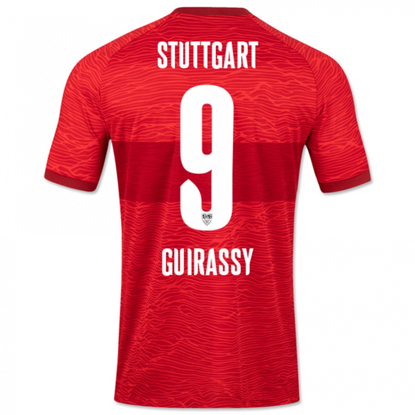 Homme Maillot Serhou Guirassy #9 Rouge Tenues Extérieur 2023/24 T-Shirt Suisse