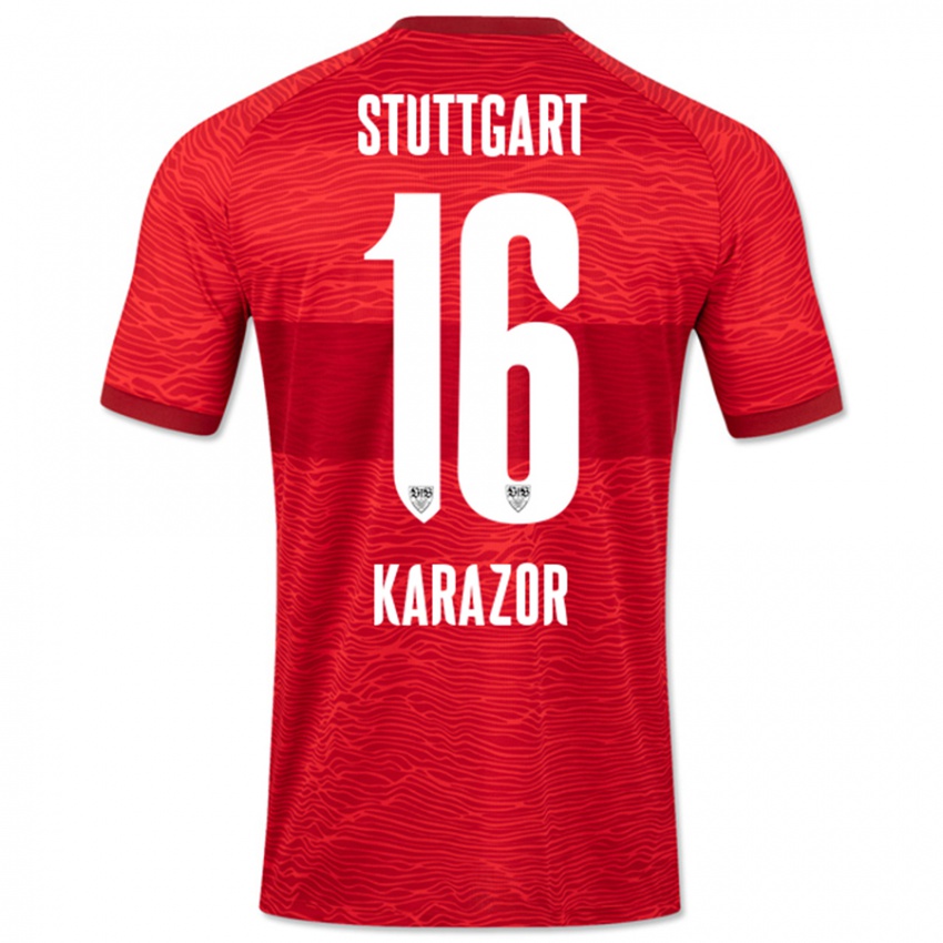 Homme Maillot Atakan Karazor #16 Rouge Tenues Extérieur 2023/24 T-Shirt Suisse