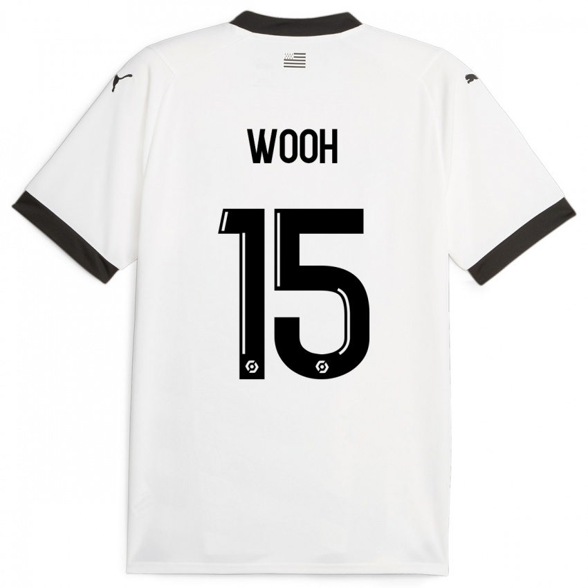 Homme Maillot Christopher Wooh #15 Blanc Tenues Extérieur 2023/24 T-Shirt Suisse