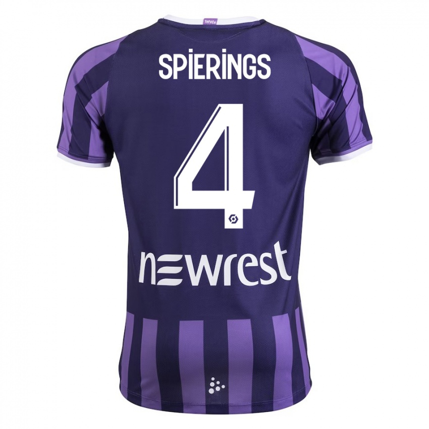 Herren Stijn Spierings #4 Lila Auswärtstrikot Trikot 2023/24 T-Shirt Schweiz
