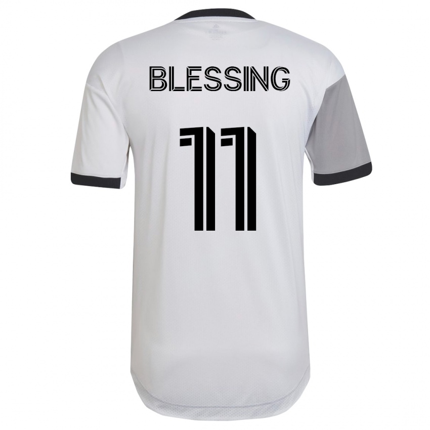 Homme Maillot Latif Blessing #11 Blanc Tenues Extérieur 2023/24 T-Shirt Suisse