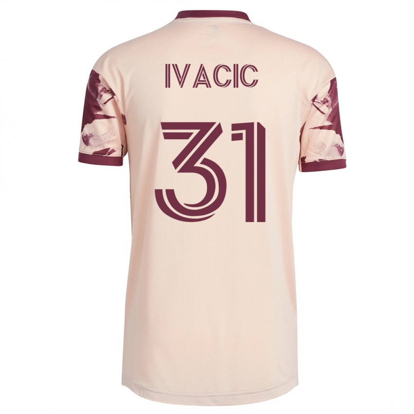 Homme Maillot Aljaz Ivacic #31 Blanc Cassé Tenues Extérieur 2023/24 T-Shirt Suisse