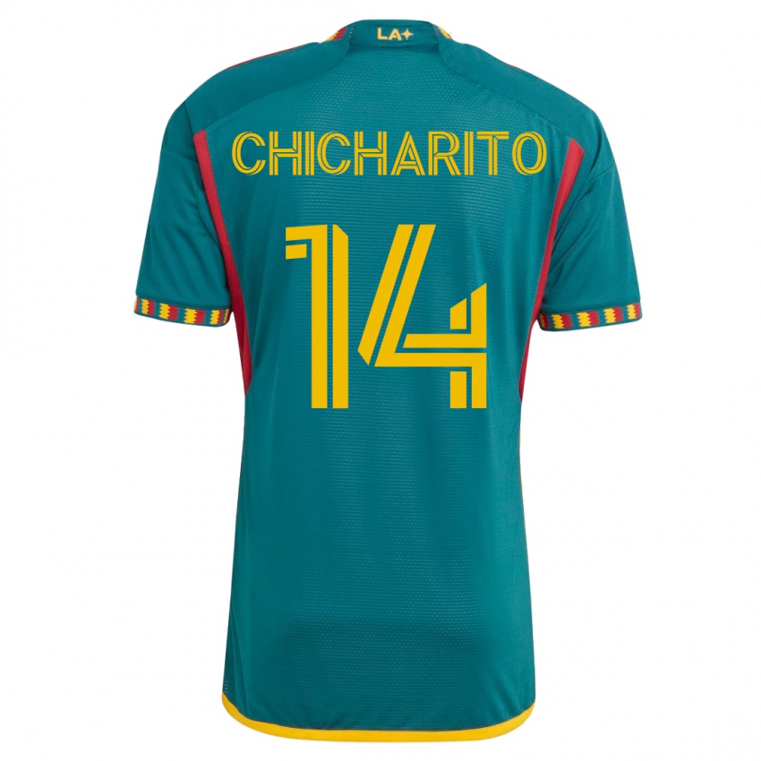 Homme Maillot Chicharito #14 Vert Tenues Extérieur 2023/24 T-Shirt Suisse