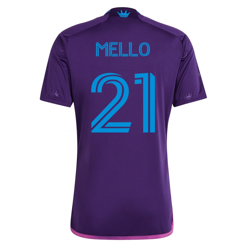 Homme Maillot Vinicius Mello #21 Violet Tenues Extérieur 2023/24 T-Shirt Suisse