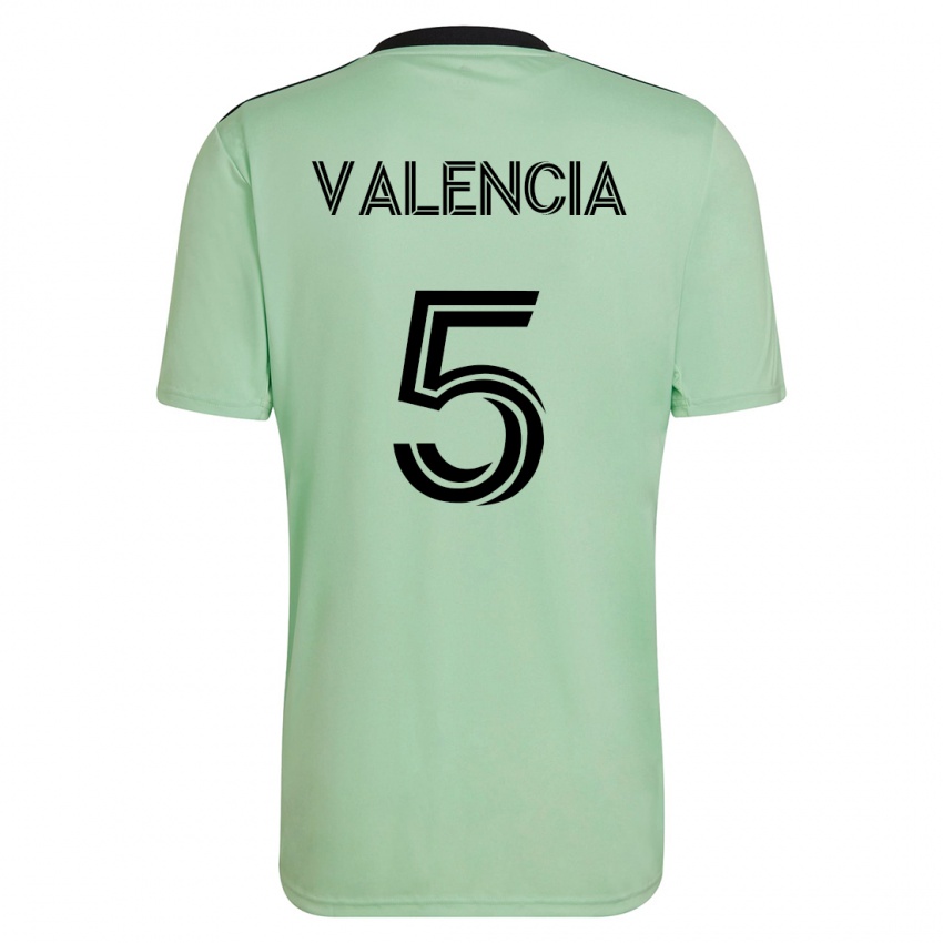 Homme Maillot Jhojan Valencia #5 Vert Clair Tenues Extérieur 2023/24 T-Shirt Suisse