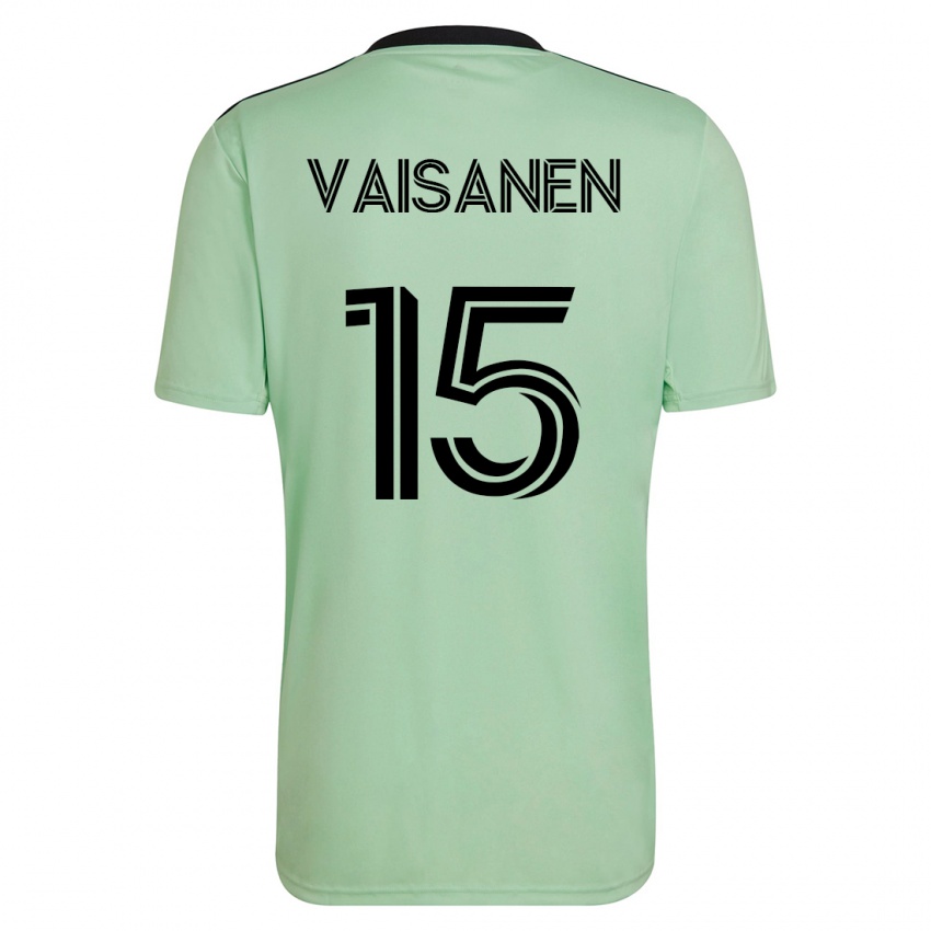Homme Maillot Leo Väisänen #15 Vert Clair Tenues Extérieur 2023/24 T-Shirt Suisse