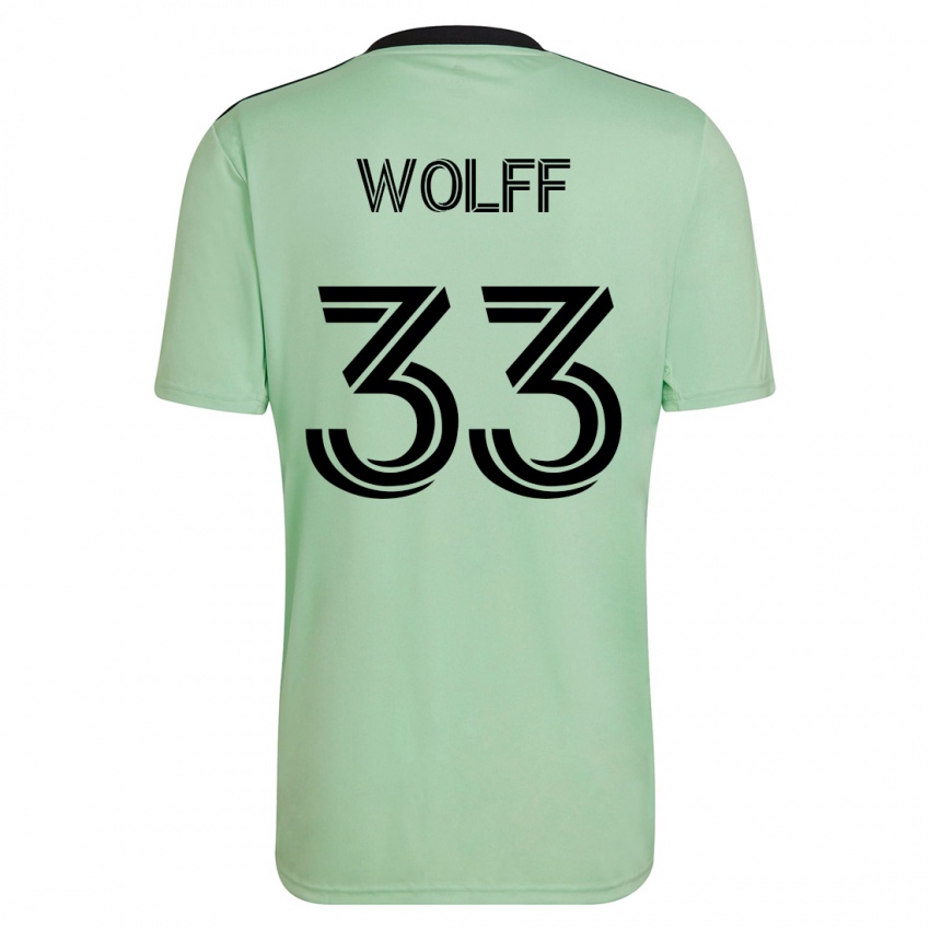 Homme Maillot Owen Wolff #33 Vert Clair Tenues Extérieur 2023/24 T-Shirt Suisse