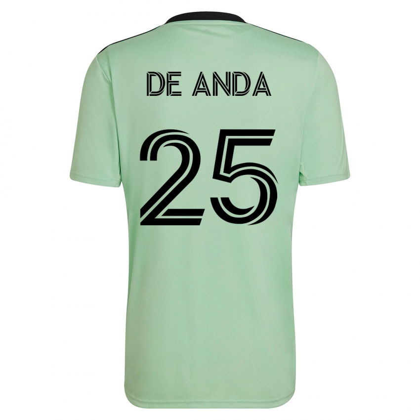 Homme Maillot Anthony De Anda #25 Vert Clair Tenues Extérieur 2023/24 T-Shirt Suisse