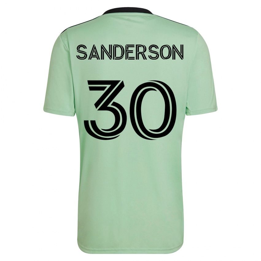 Homme Maillot Spencer Sanderson #30 Vert Clair Tenues Extérieur 2023/24 T-Shirt Suisse