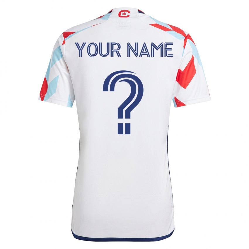 Homme Maillot Votre Nom #0 Blanc Bleu Tenues Extérieur 2023/24 T-Shirt Suisse