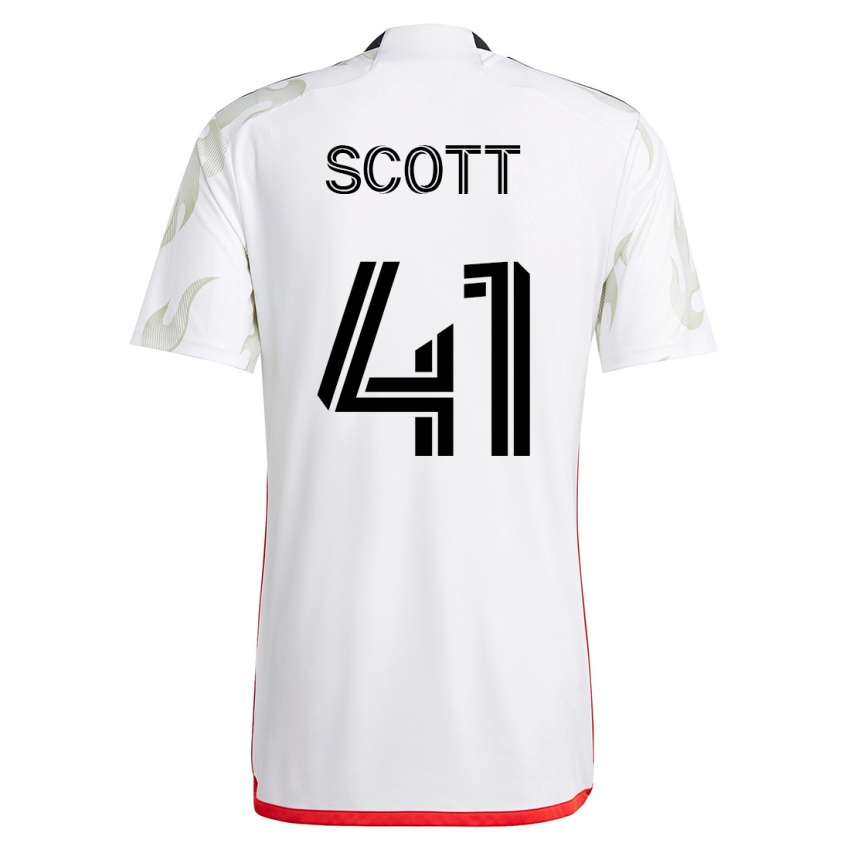 Homme Maillot Tarik Scott #41 Blanc Tenues Extérieur 2023/24 T-Shirt Suisse