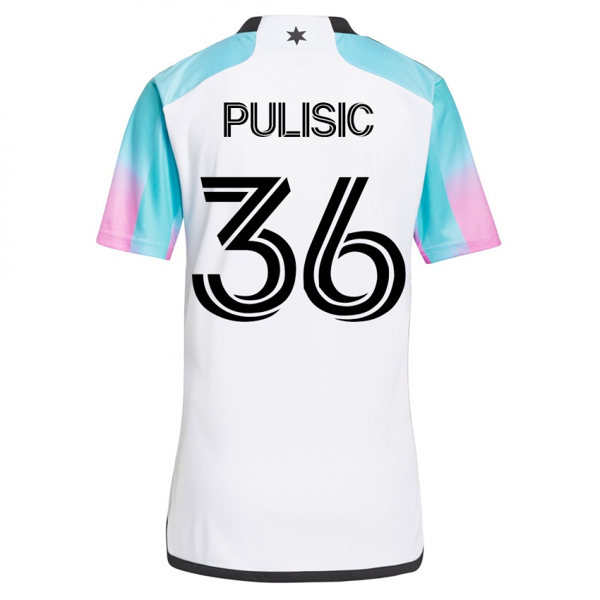 Homme Maillot Will Pulisic #36 Blanc Tenues Extérieur 2023/24 T-Shirt Suisse
