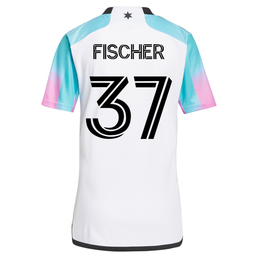 Homme Maillot Britton Fischer #37 Blanc Tenues Extérieur 2023/24 T-Shirt Suisse