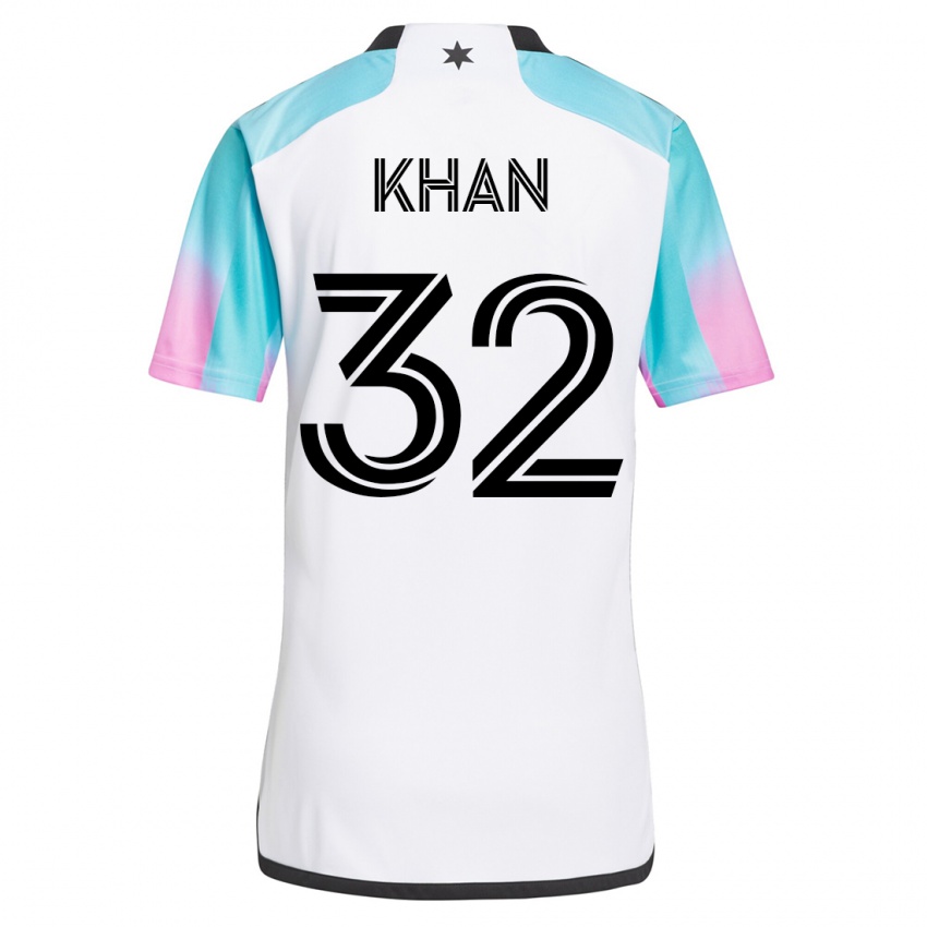 Homme Maillot Molik Khan #32 Blanc Tenues Extérieur 2023/24 T-Shirt Suisse