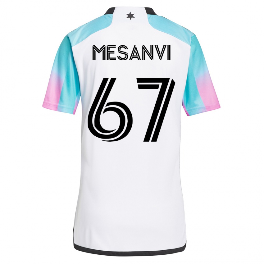 Homme Maillot Loïc Mesanvi #67 Blanc Tenues Extérieur 2023/24 T-Shirt Suisse