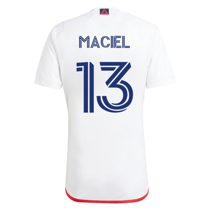Homme Maillot Maciel #13 Blanc Rouge Tenues Extérieur 2023/24 T-Shirt Suisse