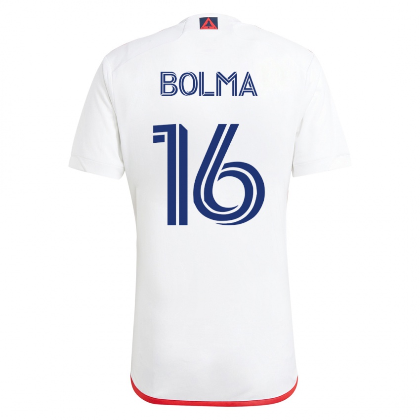 Homme Maillot Josh Bolma #16 Blanc Rouge Tenues Extérieur 2023/24 T-Shirt Suisse