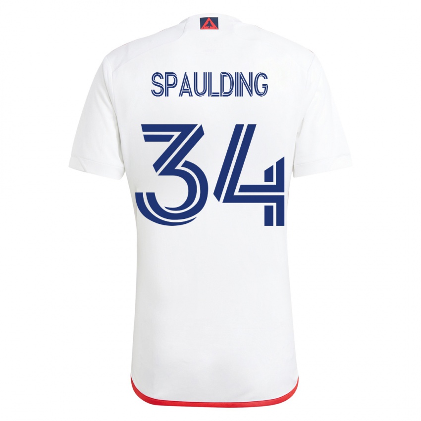 Homme Maillot Ryan Spaulding #34 Blanc Rouge Tenues Extérieur 2023/24 T-Shirt Suisse