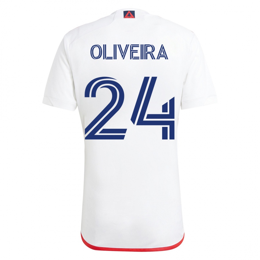 Herren Cristiano Oliveira #24 Weiß Rot Auswärtstrikot Trikot 2023/24 T-Shirt Schweiz