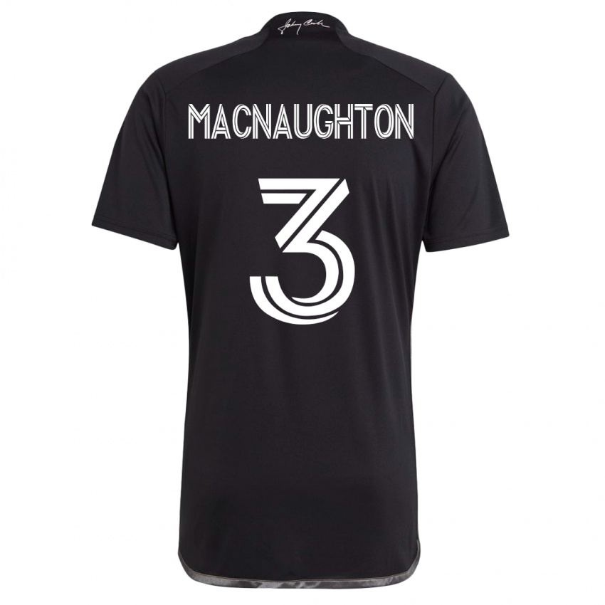 Herren Lukas Macnaughton #3 Schwarz Auswärtstrikot Trikot 2023/24 T-Shirt Schweiz