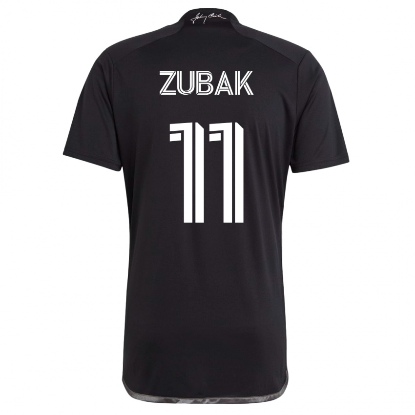 Herren Ethan Zubak #11 Schwarz Auswärtstrikot Trikot 2023/24 T-Shirt Schweiz