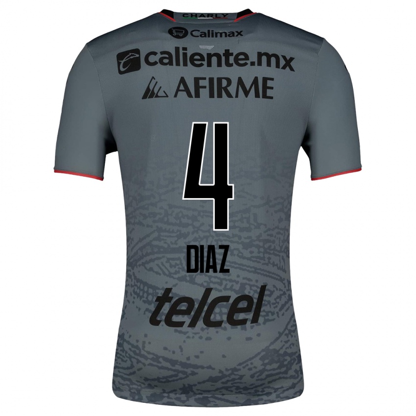 Homme Maillot Nicolás Díaz #4 Gris Tenues Extérieur 2023/24 T-Shirt Suisse