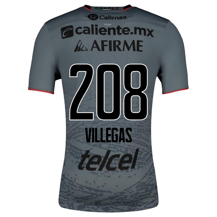 Homme Maillot Óscar Villegas #208 Gris Tenues Extérieur 2023/24 T-Shirt Suisse