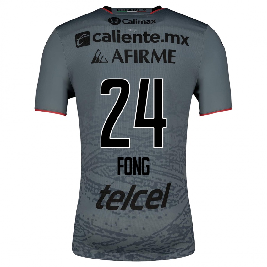 Homme Maillot Michel Fong #24 Gris Tenues Extérieur 2023/24 T-Shirt Suisse
