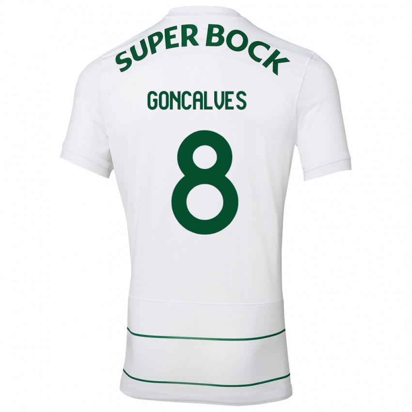 Homme Maillot Pedro Goncalves #8 Blanc Tenues Extérieur 2023/24 T-Shirt Suisse