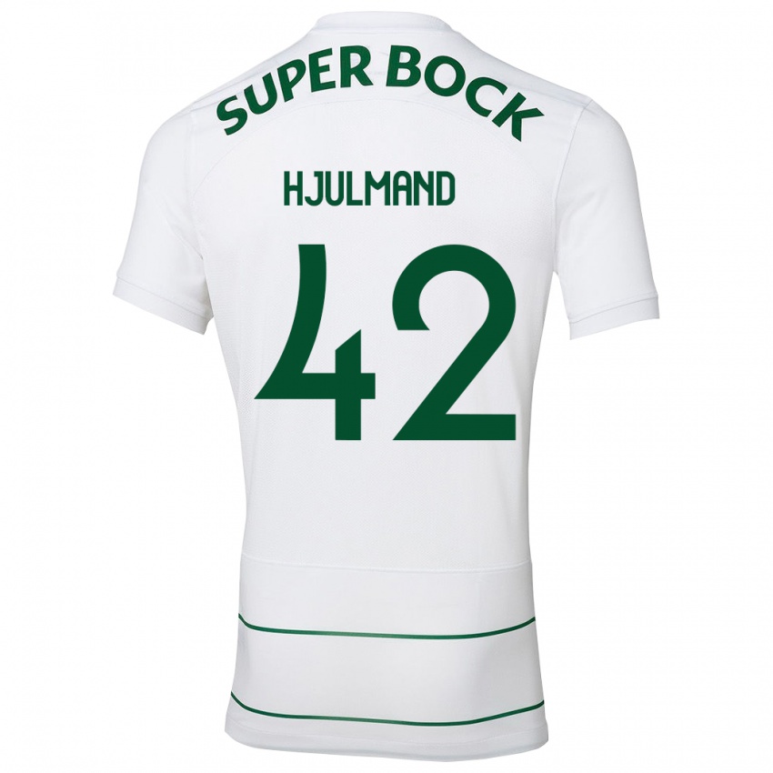 Homme Maillot Morten Hjulmand #42 Blanc Tenues Extérieur 2023/24 T-Shirt Suisse