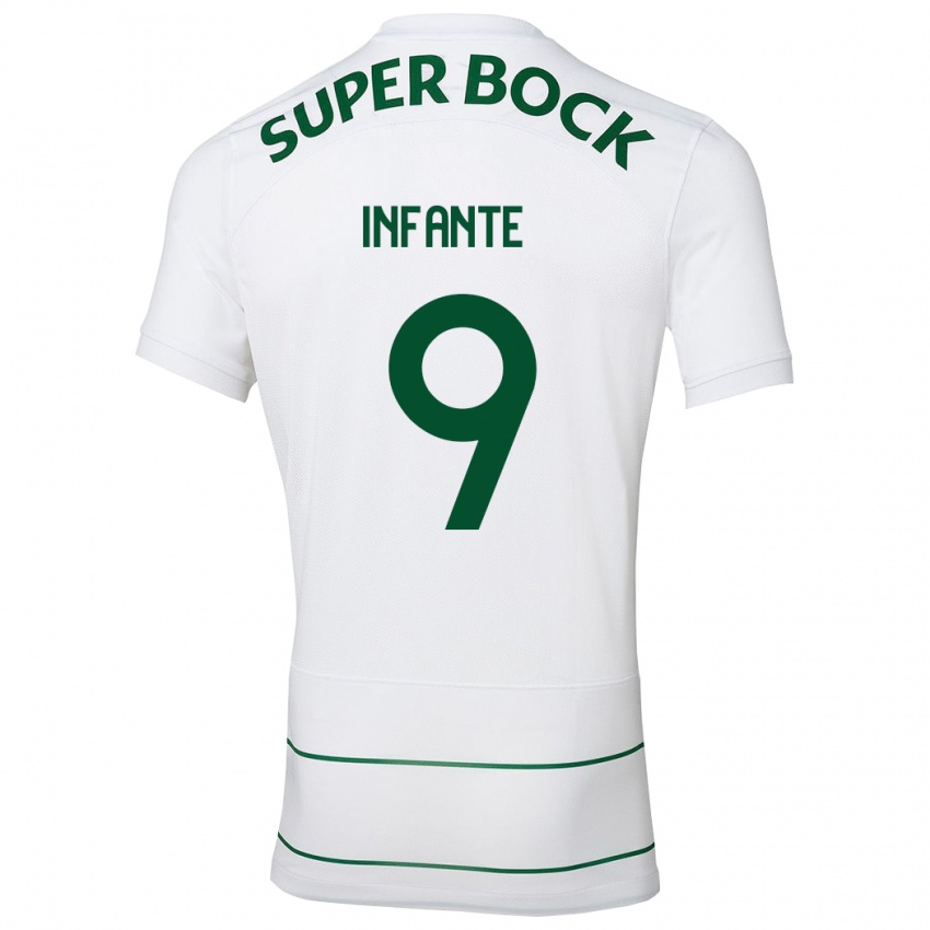 Homme Maillot João Infante #9 Blanc Tenues Extérieur 2023/24 T-Shirt Suisse
