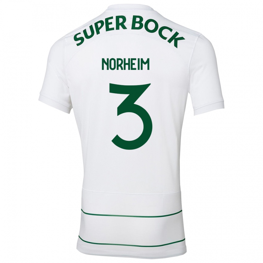 Homme Maillot Andrea Norheim #3 Blanc Tenues Extérieur 2023/24 T-Shirt Suisse