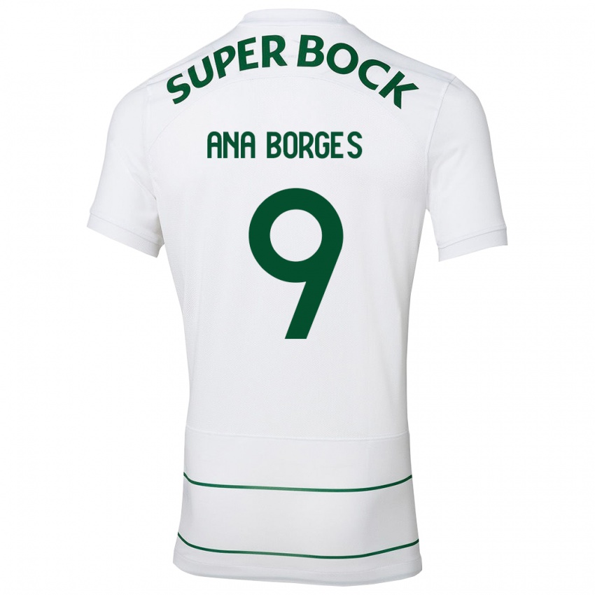 Homme Maillot Ana Catarina Marques Borges #9 Blanc Tenues Extérieur 2023/24 T-Shirt Suisse