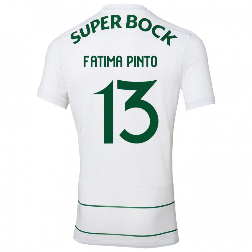 Homme Maillot Fátima Alexandra Figueira Pinto #13 Blanc Tenues Extérieur 2023/24 T-Shirt Suisse