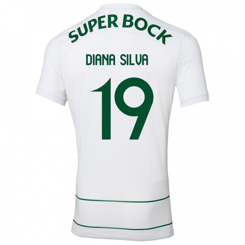Homme Maillot Diana Micaela Abreu De Sousa E Silva #19 Blanc Tenues Extérieur 2023/24 T-Shirt Suisse