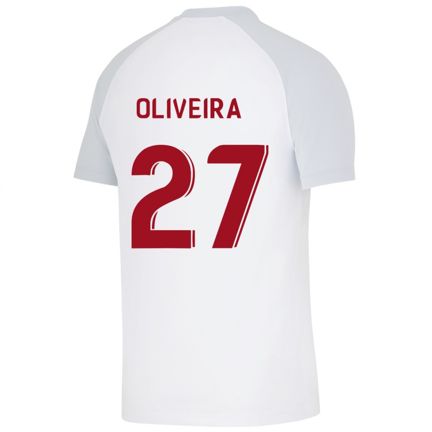Homme Maillot Sergio Oliveira #27 Blanc Tenues Extérieur 2023/24 T-Shirt Suisse
