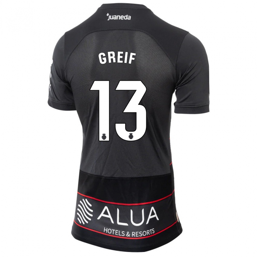 Herren Dominik Greif #13 Schwarz Auswärtstrikot Trikot 2023/24 T-Shirt Schweiz