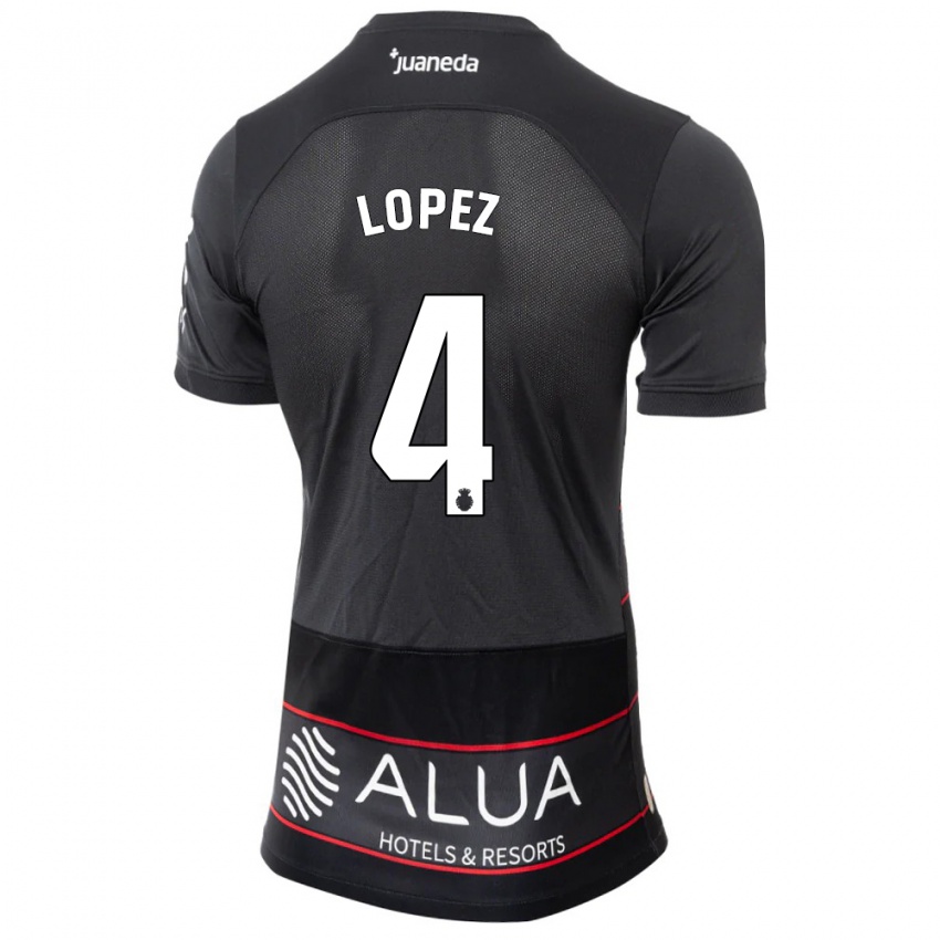 Herren David López #4 Schwarz Auswärtstrikot Trikot 2023/24 T-Shirt Schweiz