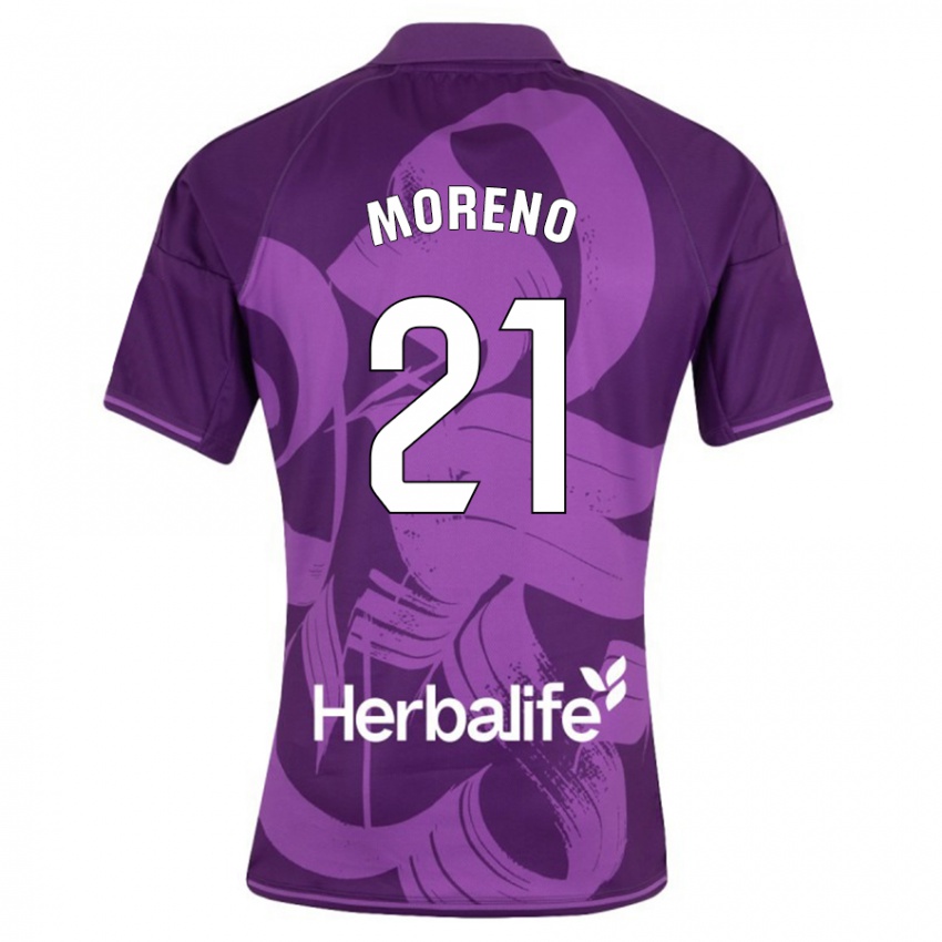 Homme Maillot Xavi Moreno #21 Violet Tenues Extérieur 2023/24 T-Shirt Suisse