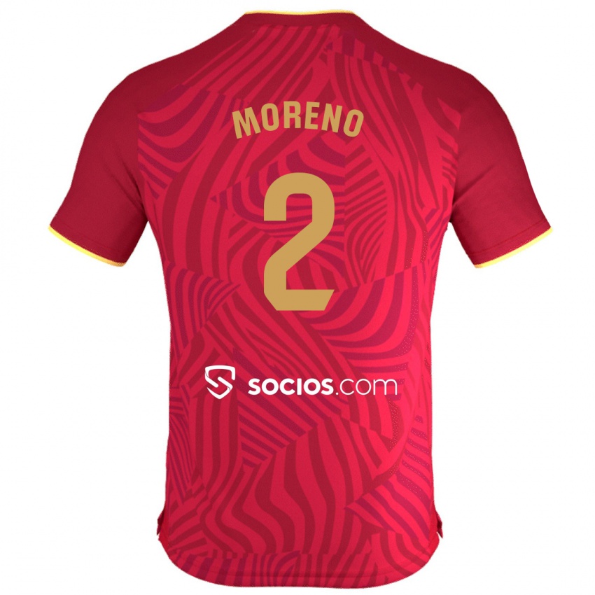 Homme Maillot Jorge Moreno #2 Rouge Tenues Extérieur 2023/24 T-Shirt Suisse