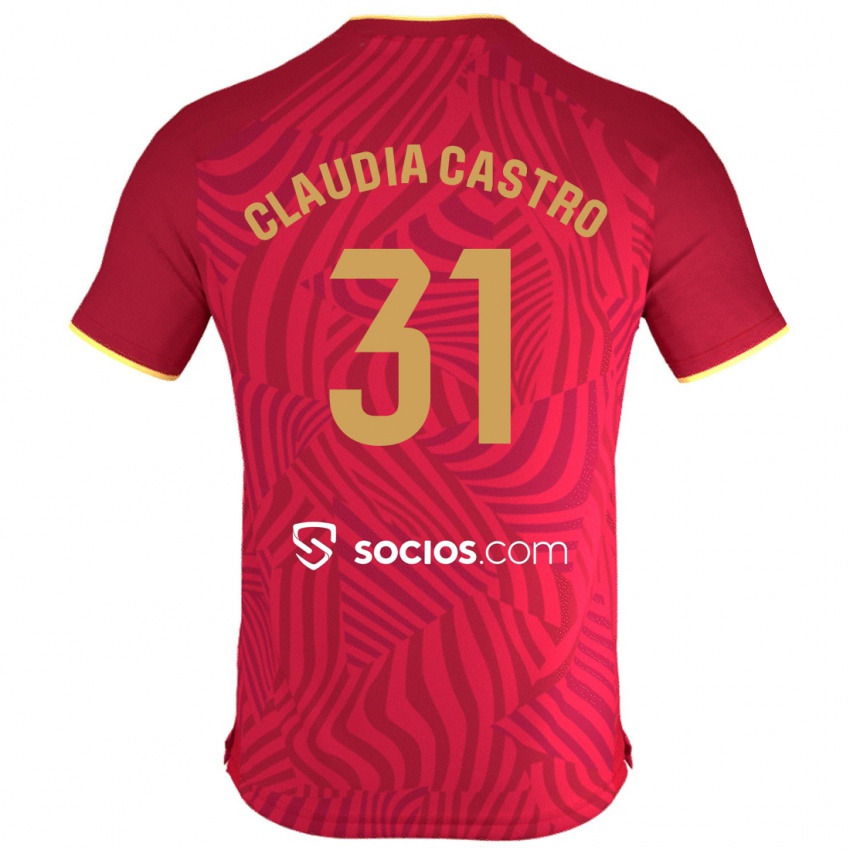Herren Claudia Castro Romero #31 Rot Auswärtstrikot Trikot 2023/24 T-Shirt Schweiz
