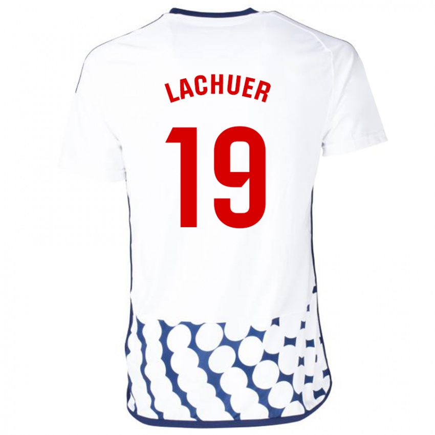 Homme Maillot Mathis Lachuer #19 Blanc Tenues Extérieur 2023/24 T-Shirt Suisse