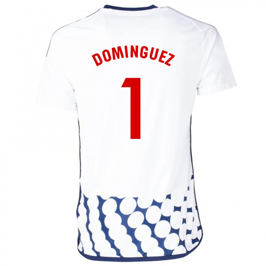 Homme Maillot Iago Domínguez #1 Blanc Tenues Extérieur 2023/24 T-Shirt Suisse