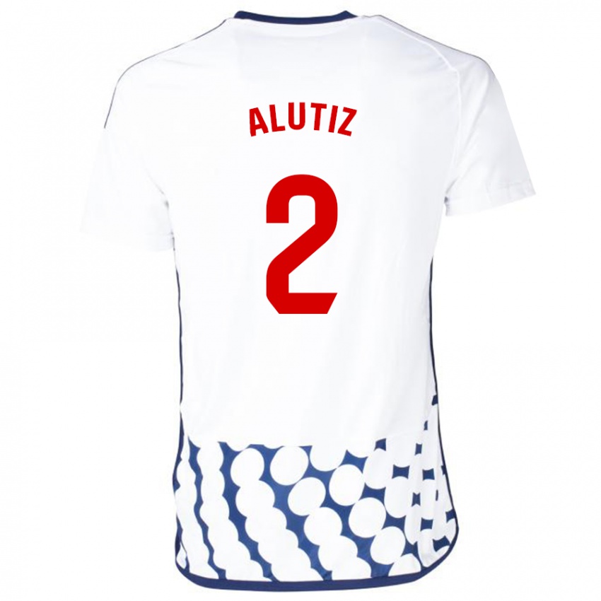 Homme Maillot Hodei Alutiz #2 Blanc Tenues Extérieur 2023/24 T-Shirt Suisse
