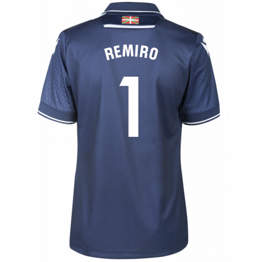 Homme Maillot Alex Remiro #1 Marin Tenues Extérieur 2023/24 T-Shirt Suisse