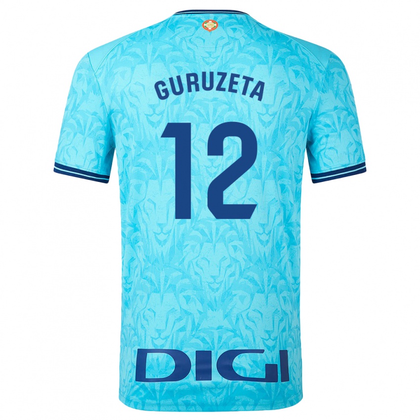 Homme Maillot Gorka Guruzeta #12 Bleu Ciel Tenues Extérieur 2023/24 T-Shirt Suisse