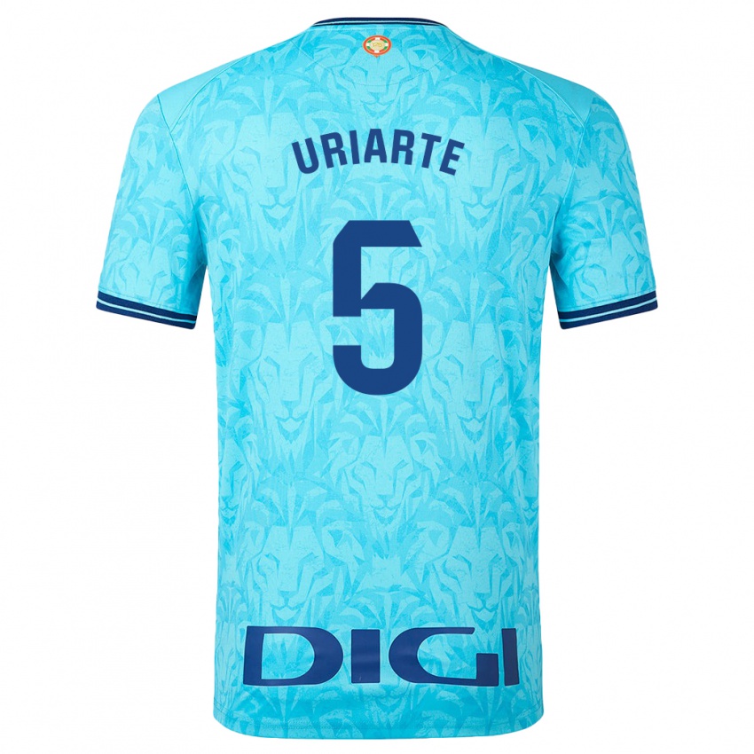 Homme Maillot Naroa Uriarte Urazurrutia #5 Bleu Ciel Tenues Extérieur 2023/24 T-Shirt Suisse