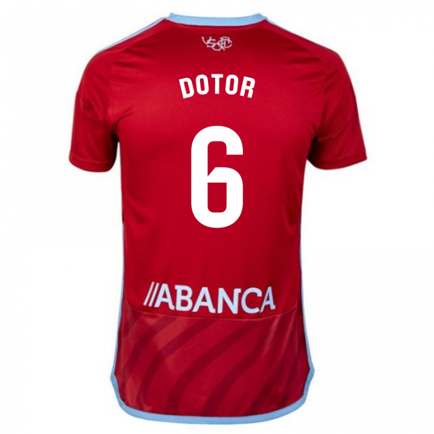 Homme Maillot Carlos Dotor #6 Rouge Tenues Extérieur 2023/24 T-Shirt Suisse