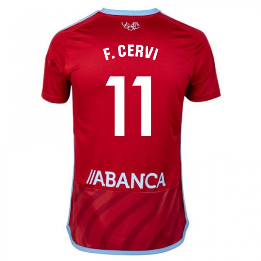 Homme Maillot Franco Cervi #11 Rouge Tenues Extérieur 2023/24 T-Shirt Suisse
