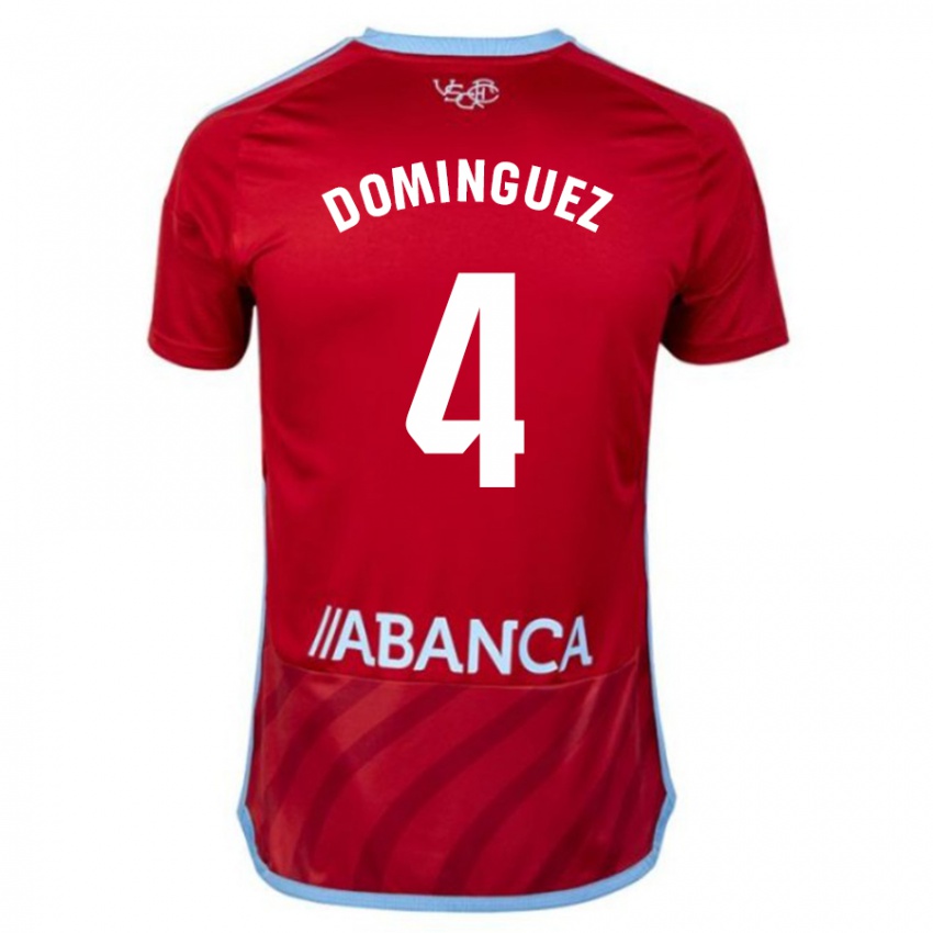 Homme Maillot Javi Domínguez #4 Rouge Tenues Extérieur 2023/24 T-Shirt Suisse